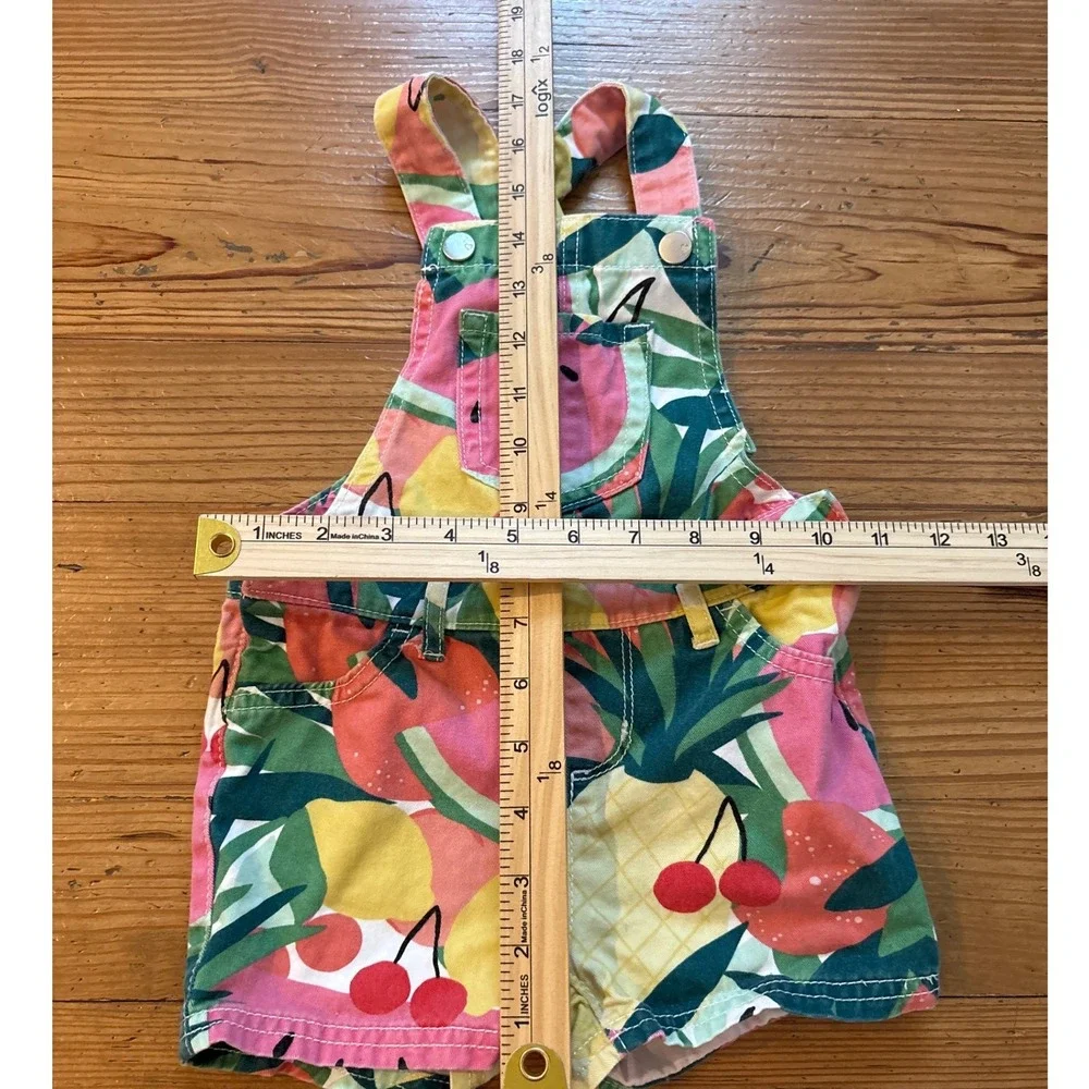 The Children's Place Shortalls Kids Multi Color Fruit Print Summer SIZE 2T